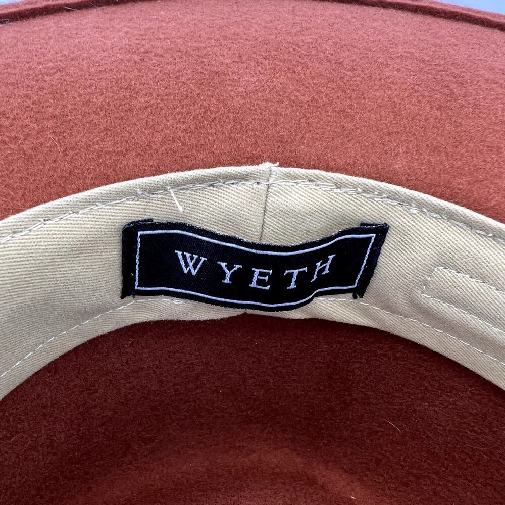 Wyeth 100% Wool Rust Orange London Panama Hat Leather Band Western - Picture 6 of 7